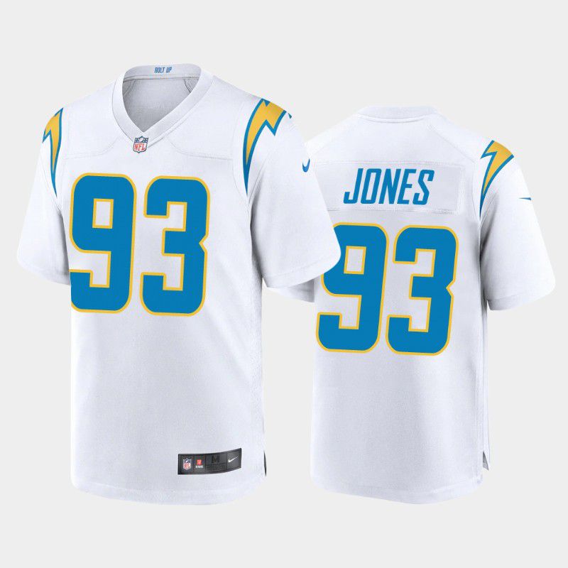 Men Los Angeles Chargers 93 Justin Jones Nike White Game NFL Jersey